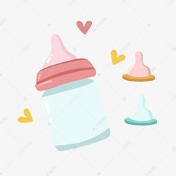 清新卡通嬰兒奶瓶奶嘴設計素材免費下載推薦